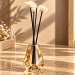 Amber Crystal Glass Four-Piece Bathroom Set