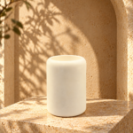 White Natural Stone and Gold Four-Piece Bathroom Set