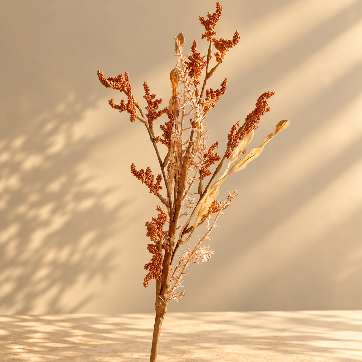 Artificial Rust Orange Grass Spray