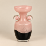 Pink and Plum Handmade Glass Vase with Ball Handles