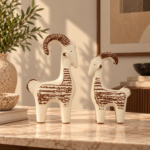 Hand-Crafted Ceramic Goat Figurine