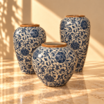 Blue and White Floral Ceramic Vase