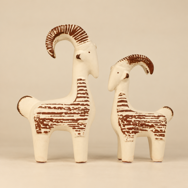 Hand-Crafted Ceramic Goat Figurine