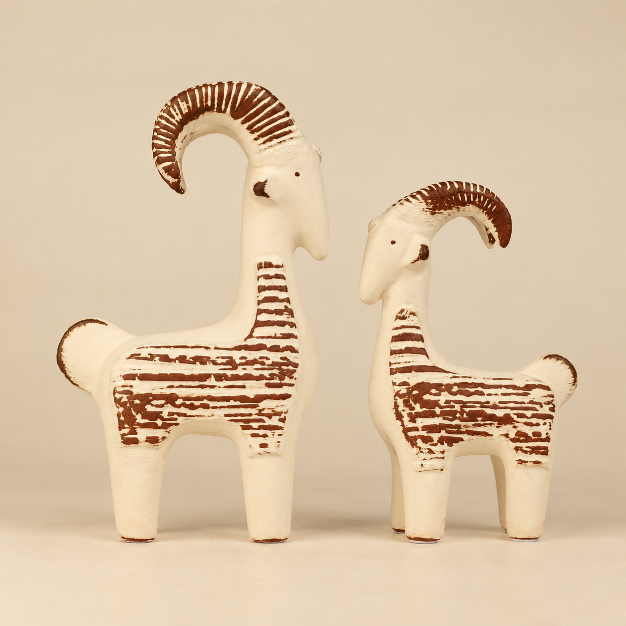 Hand-Crafted Ceramic Goat Figurine