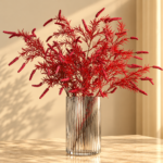 Artificial Red Fern Spray