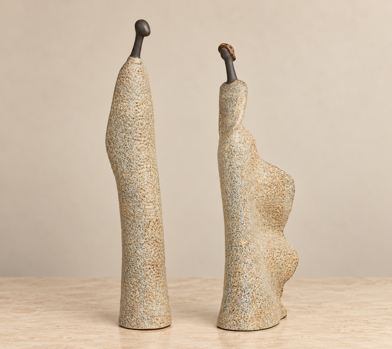 Hand-Crafted Ceramic Abstract Tall Sculpture