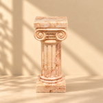 Rose Marble Ionic Column Pair